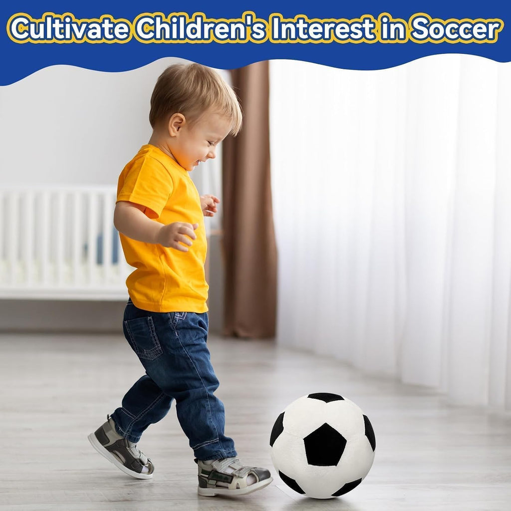 Soccer Ball Pillow, Soft Stuffed Round Plush Throw Pillow, 8 Inch