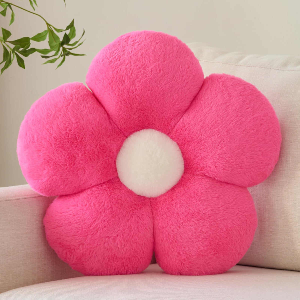 Zlgkjk Flower Pillow, Decorative Throw Pillows with Soft Plush for Couch Bed, Cute Daisy Pillow Cushion Home Decor Floral Throw Pillow (Blue, 14.9 Inches)