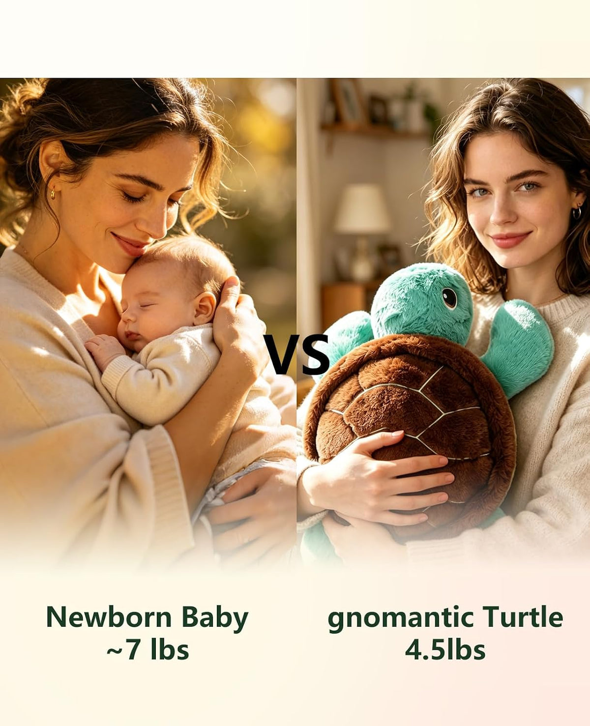 gnomantic Turtle Weighted Stuffed Animals, Plush Pillow for Kids