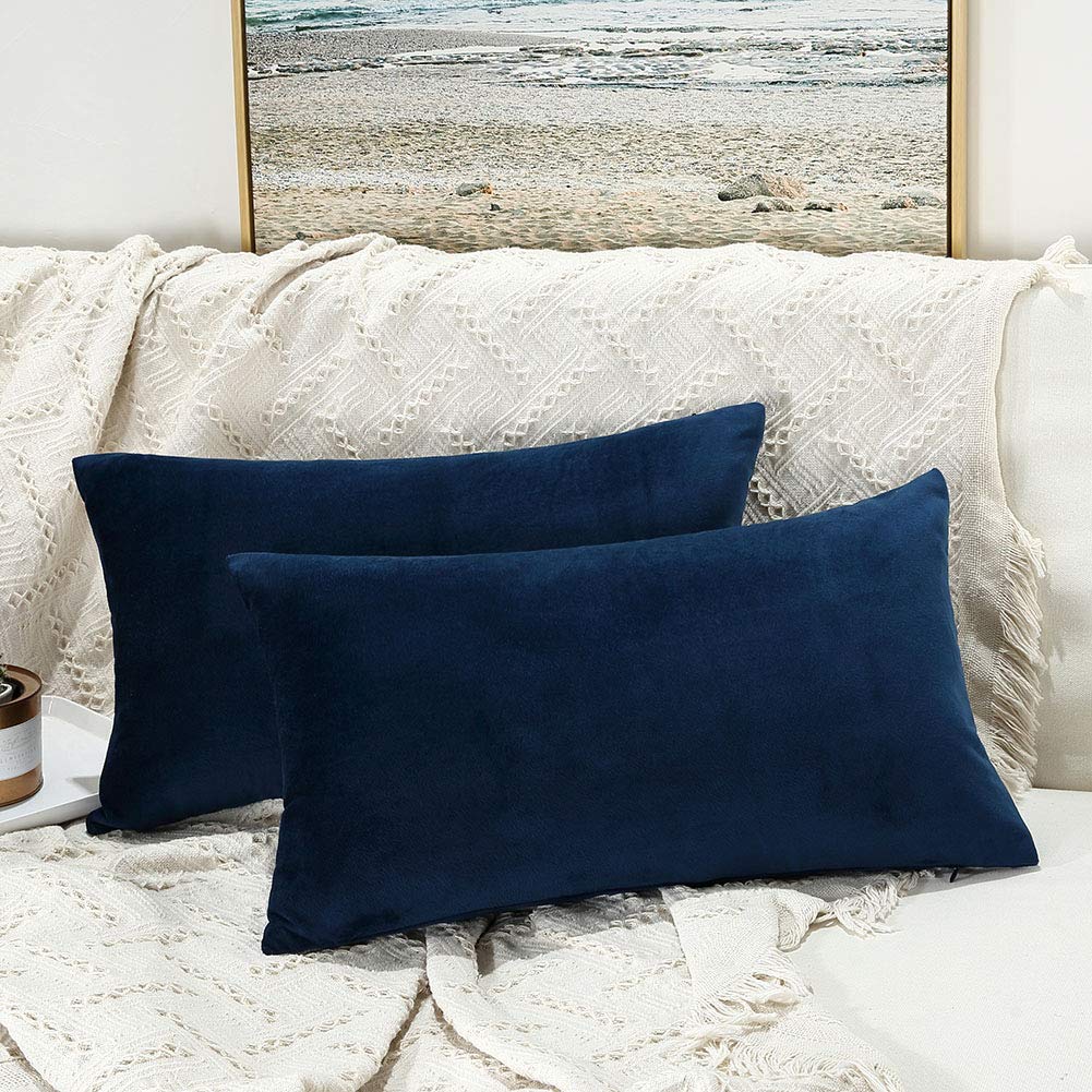 Velvet Throw Pillow Covers 18x18 for Couch Bed Sofa,Eggplant Purple