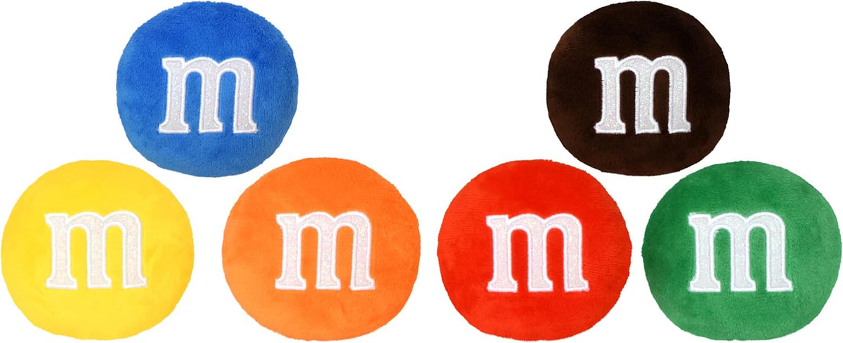 iscream M&M's Package-Shaped Printed Plush Fleece 7-Piece Throw Pillow Set