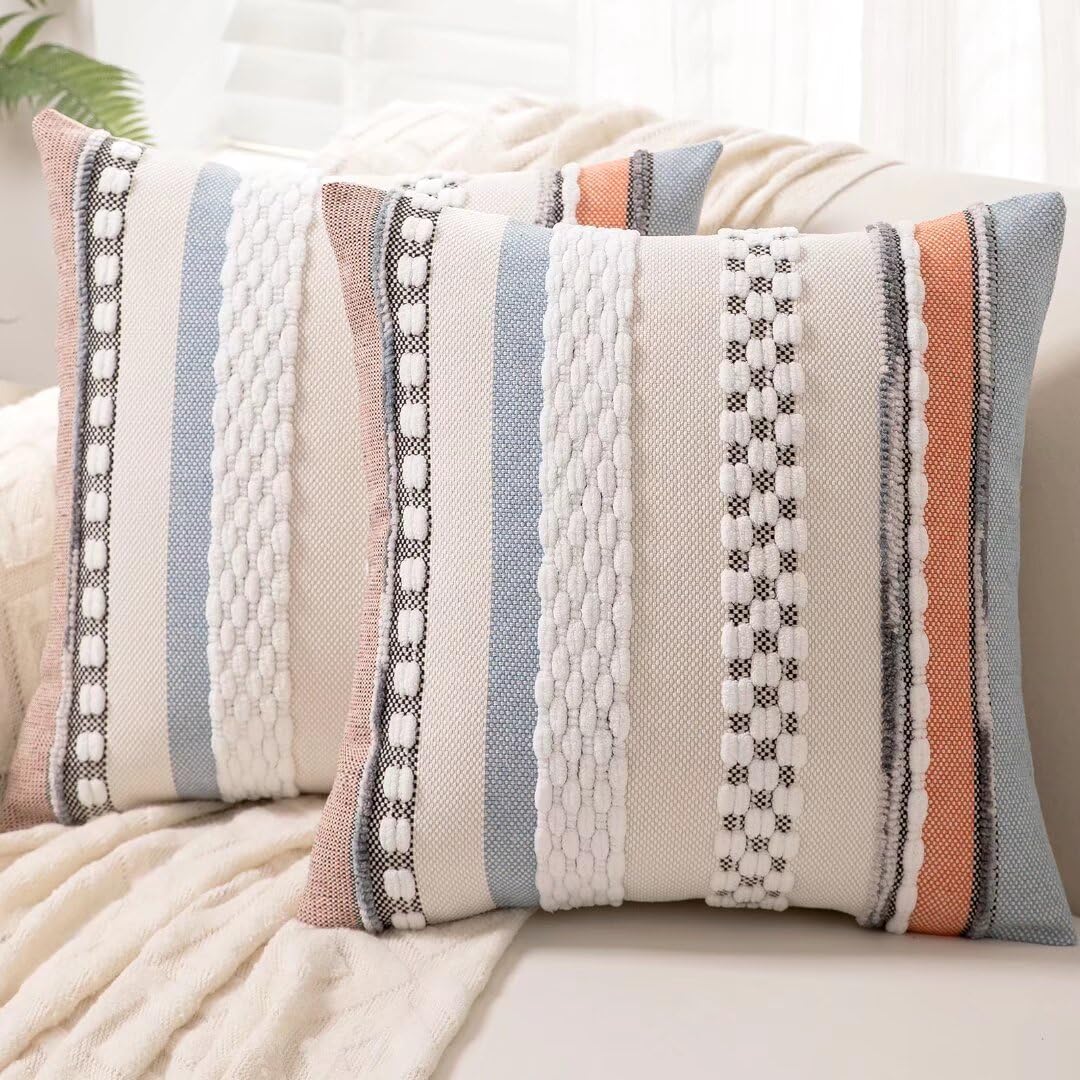 Boho Throw Pillow Covers Decorative Neutral Farmhouse Pillow case