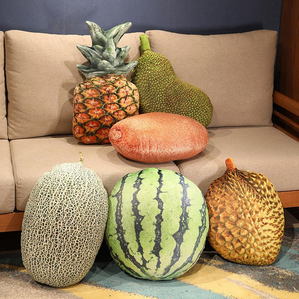 WAIUYIA Simulation Fruit Throw Pillow Kawaii Stuffed Fruit Plush Throw Pillow Decorative Cute Soft Fruit Plush Pillows Cushions for Bed Couch Chair Sofa Home Decor (Jackfruit)