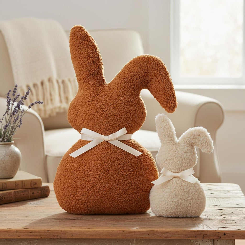 2Pcs Easter Bunny Pillow Bunny Shaped Pillows Easter Decor Gifts Home Sofa Decor Gift for Adults