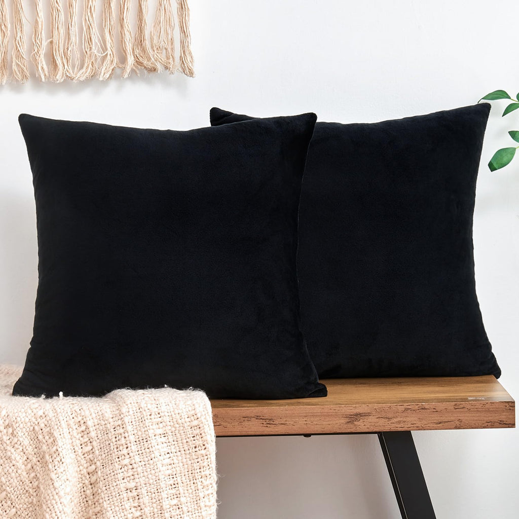 Throw Pillow Covers Rust Set of 2 18x18 Inch Pillow Covers, Soft Velvet Fall Decorative Cases for Couch Sofa Bed, Home Boho Decor, Modern Farmhouse Cushion Covers