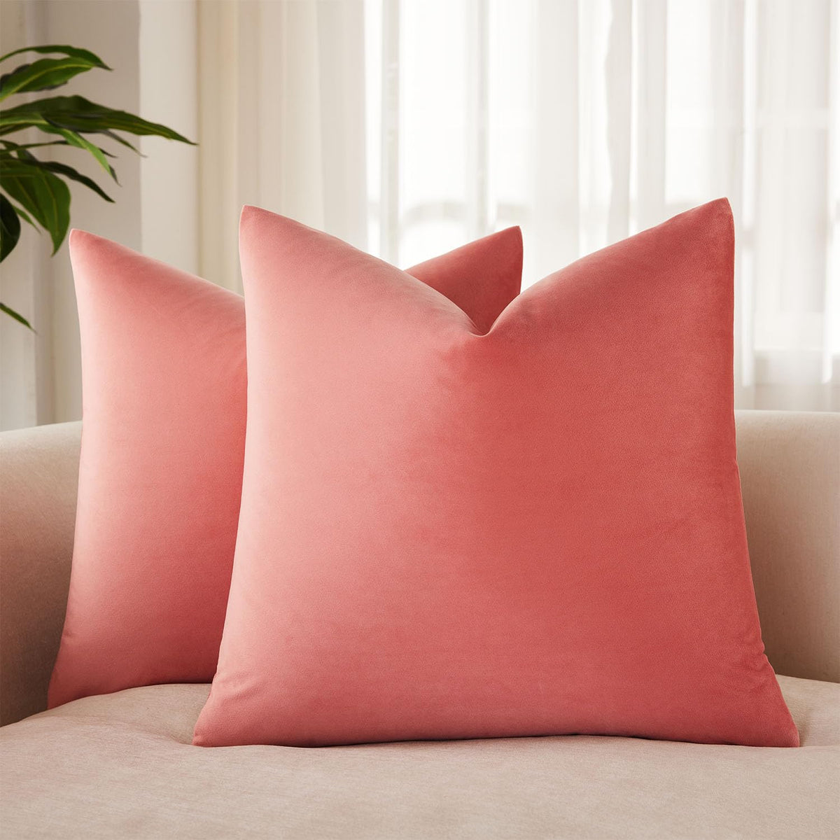 Velvet Throw Pillow Covers 18x18 for Couch Bed Sofa,Eggplant Purple