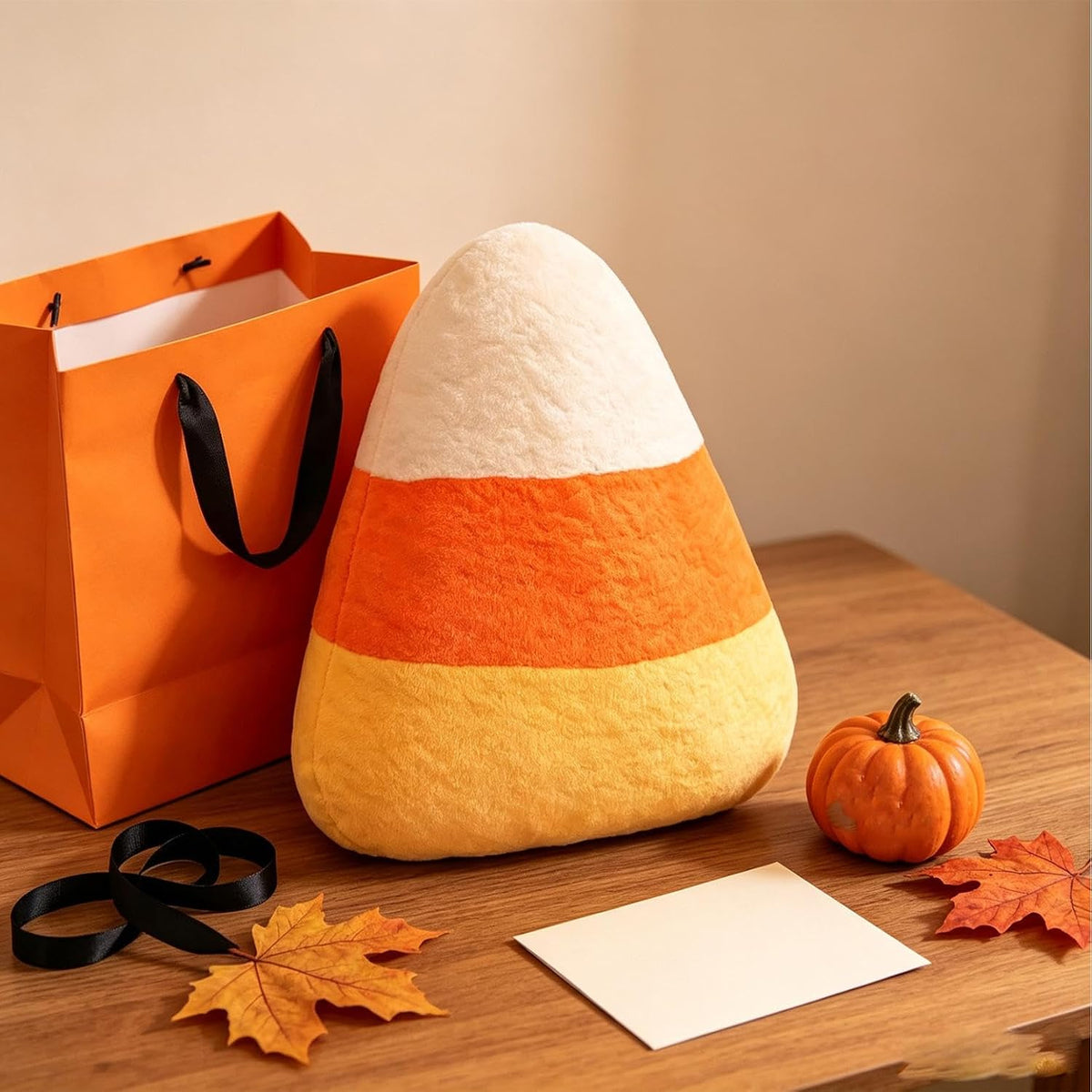Halloween Candy Corn Pillows, Cute Candy Corn Halloween Throw Pillow for Couch Sofa Bed, Orange Yellow Soft Plush Decorative Pillows for Holiday Party Favors Bedroom Living Room Home Decor