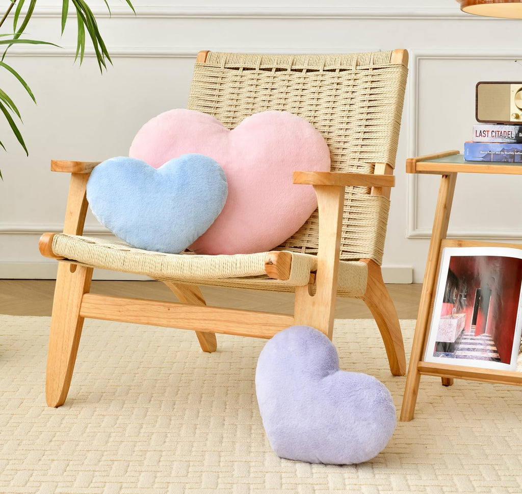 Petrella Purple Throw Pillows, Cute Decorative Heart Pillow 13 x 10 in