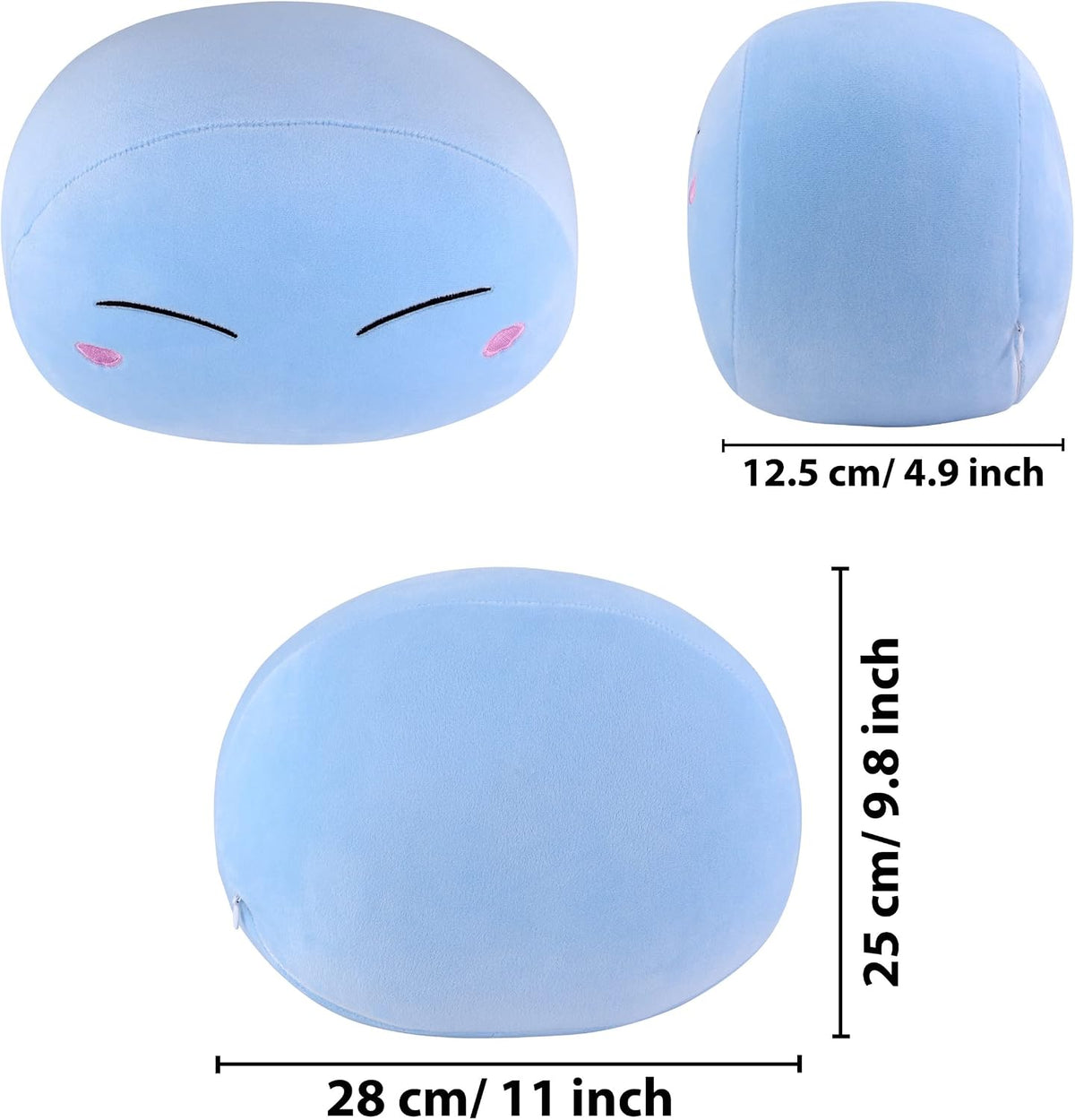 Roffatide 11 inch Soft Anime that Time I Got Reincarnated as a Slime Pillow Rimuru Tempest Plush Stuffed Throw Pillows for Bed Couch Blue