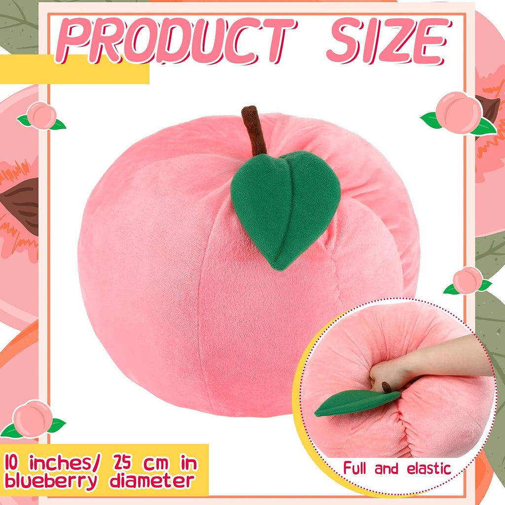 Beeveer 2 Pcs Peach Fruit Pillow Plush Toy Cute Fun Kawaii Gifts Room Decor