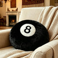 Black 8 Ball Pillow,14 inch 8 Ball Throw Pillow Soft Faux Fur Round Decorative Cushion Hugging Pillow for Home Bed, Sofa, Couch, Bedroom & Living Room