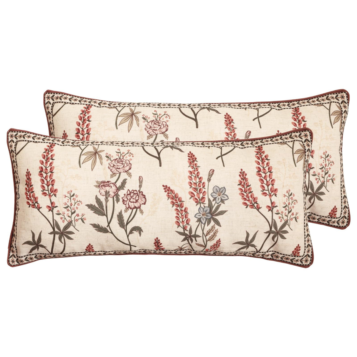 ISAENNE Vintage Elegant Linen Square Throw Pillow Cover,18"x18"-Albano A