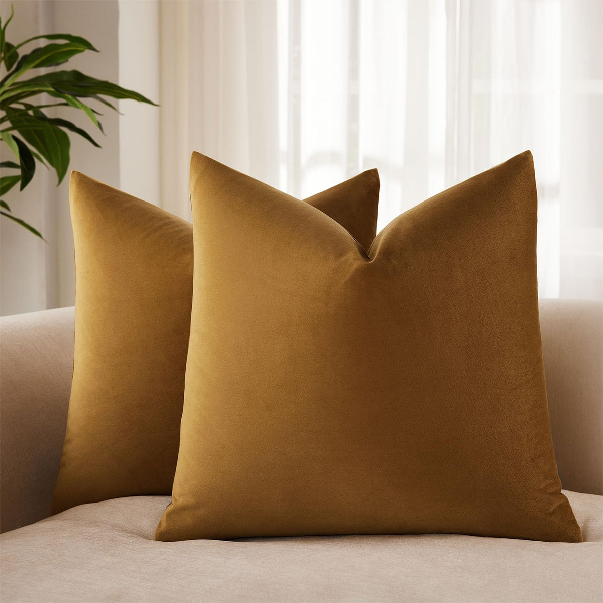 Velvet Throw Pillow Covers 18x18 for Couch Bed Sofa,Eggplant Purple