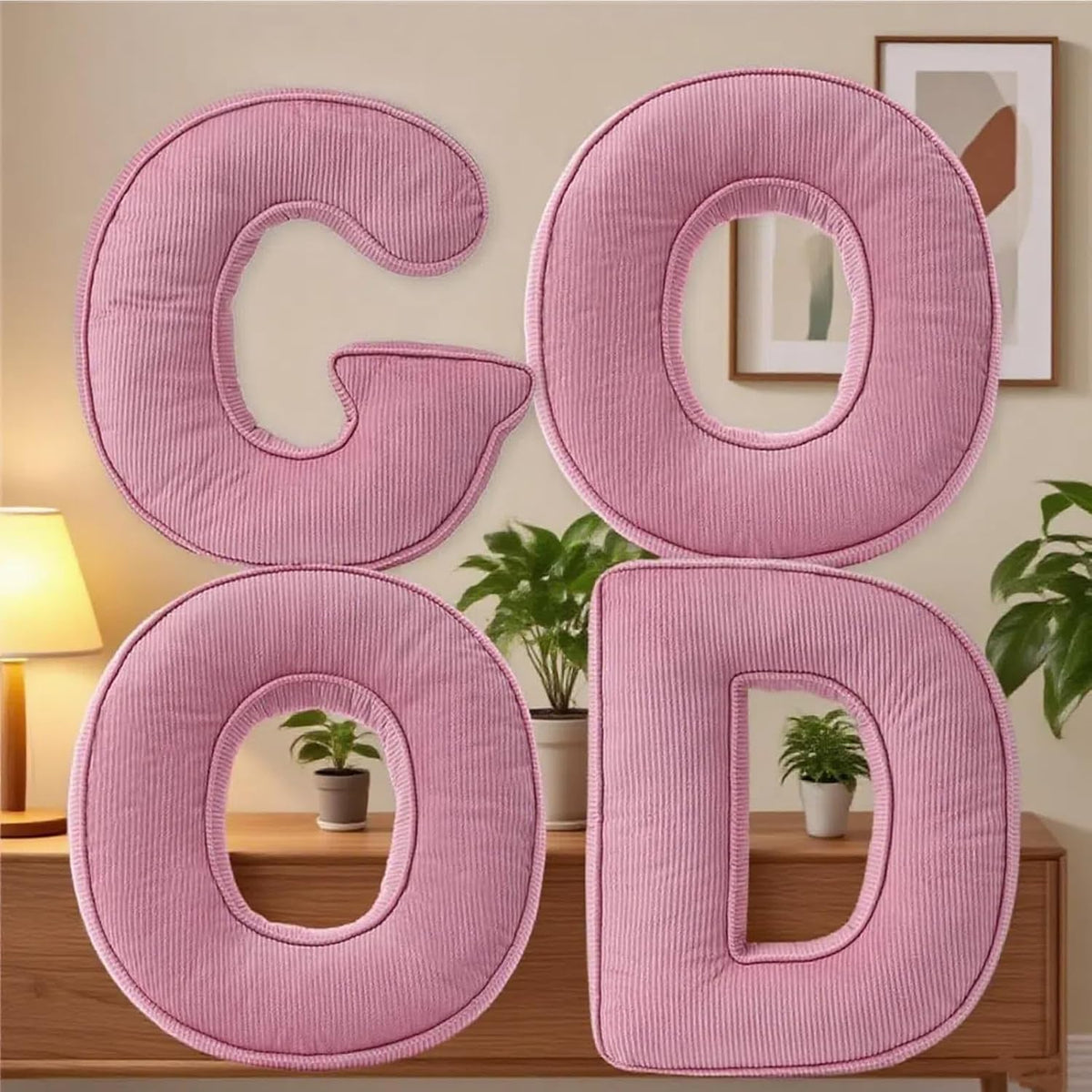 Pink Letter Plush Pillow, Letter Hugging Throw Pillows, Decorative Corduroy Initial Letter Shaped Throw Pillows, Alphabet Pillows A to Z for Sofa Bedroom Living Room (13.39, Inches, 3.54, Inches, P)