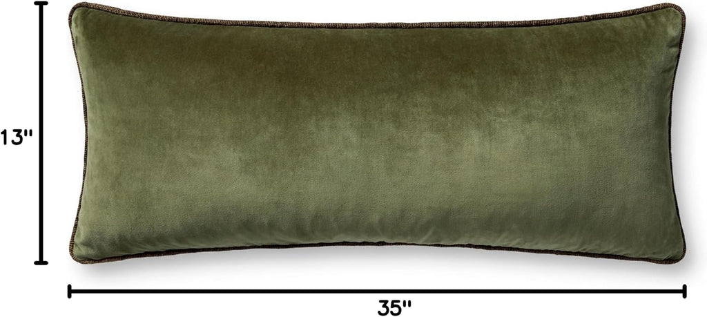 Loloi Chris Loves Julia Liza Dark Green 13'' x 35'' Cover w/Down Pillow