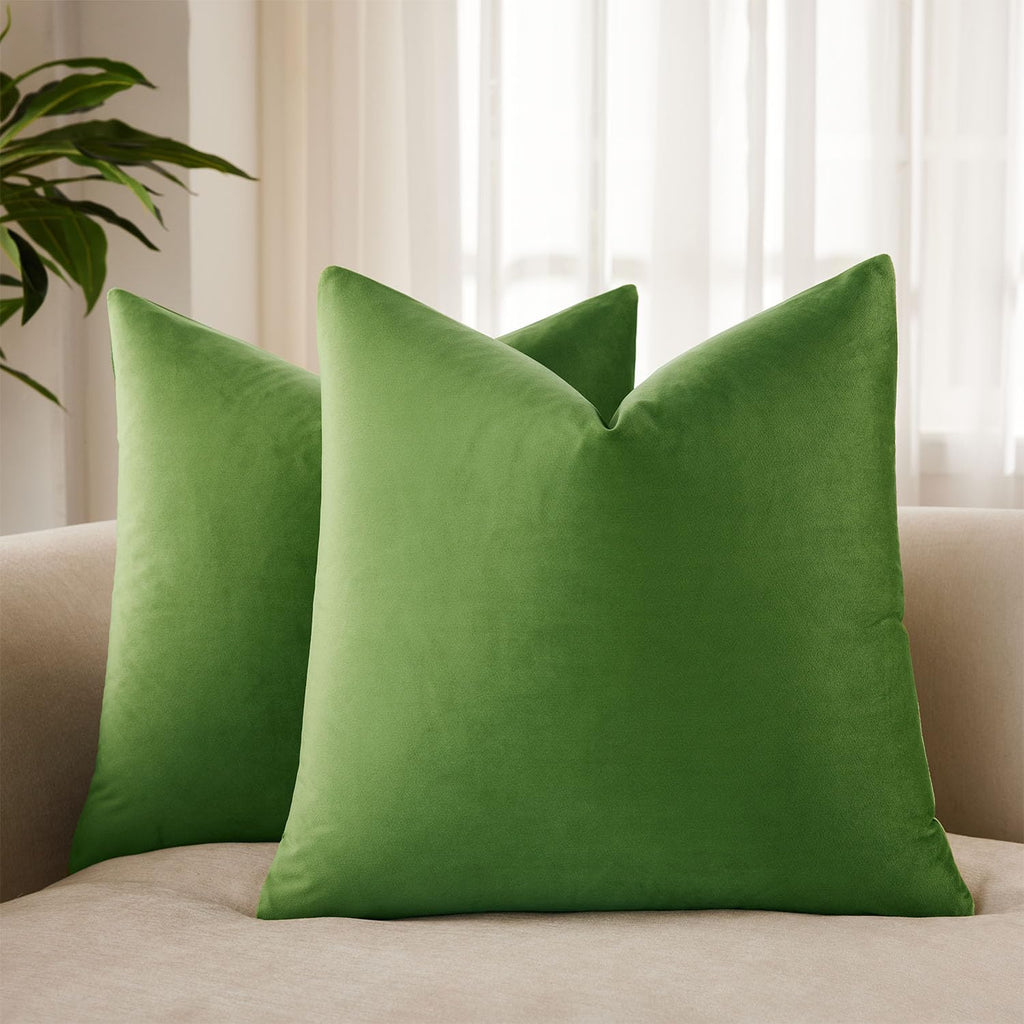 Velvet Throw Pillow Covers 18x18 for Couch Bed Sofa,Eggplant Purple