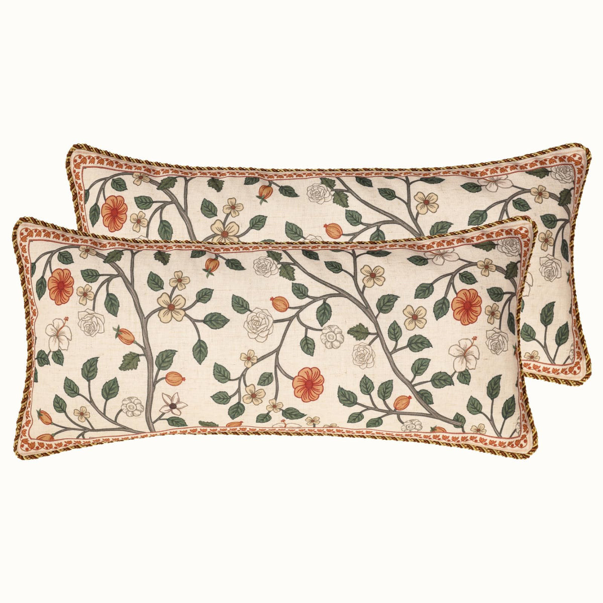 ISAENNE Vintage Elegant Linen Square Throw Pillow Cover,18"x18"-Albano A