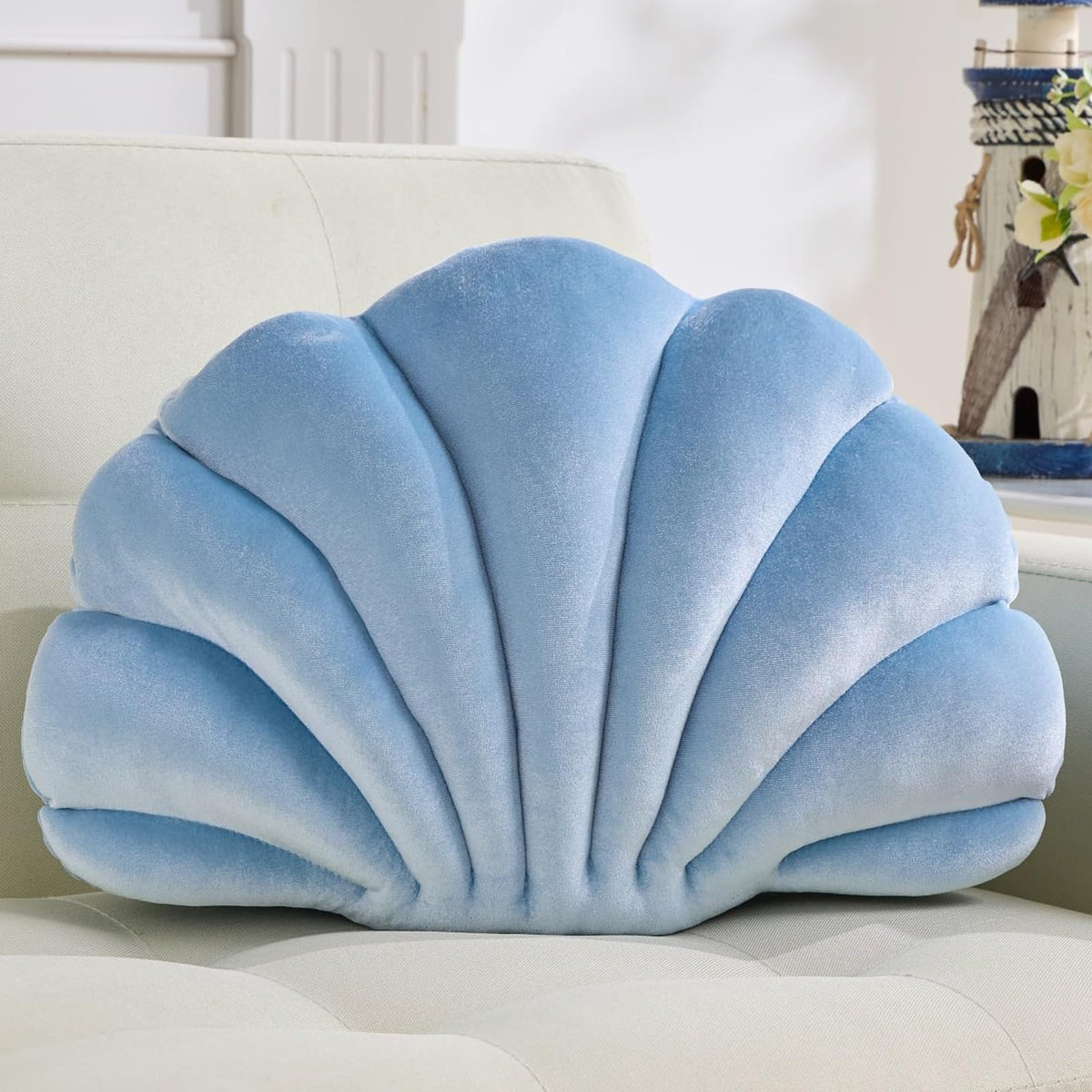 Shell Pillow,Light Pink Seashell Pillow 13x10 Inch