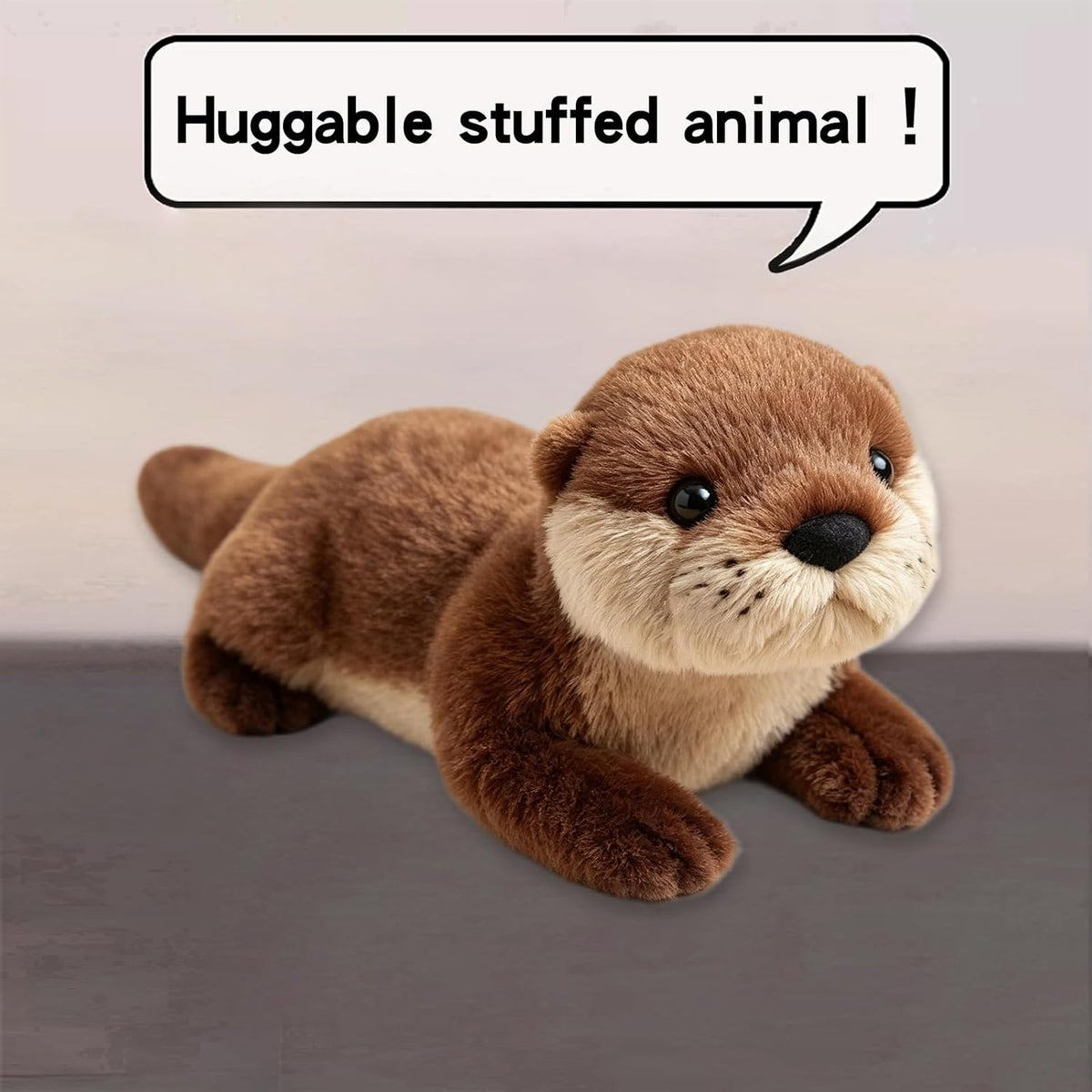 Lying Brown Otter Plush Throw Pillow – Cute Lying Pose, a Soft Cushion & Stylish Decor Stuffed Toy in One.