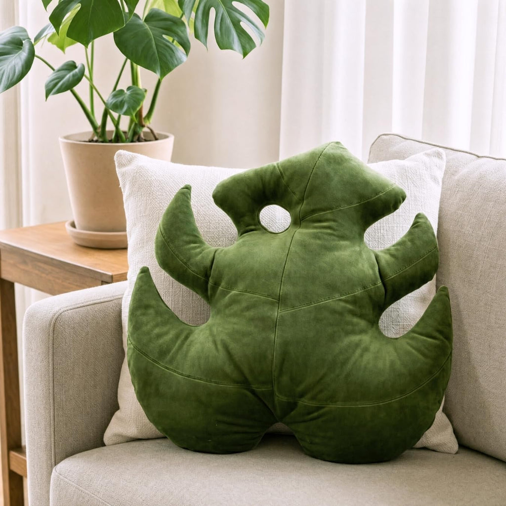 Green Philosophy Co. - Leaf™ Pillow - Monstera Mossy Earth - 17x16 in