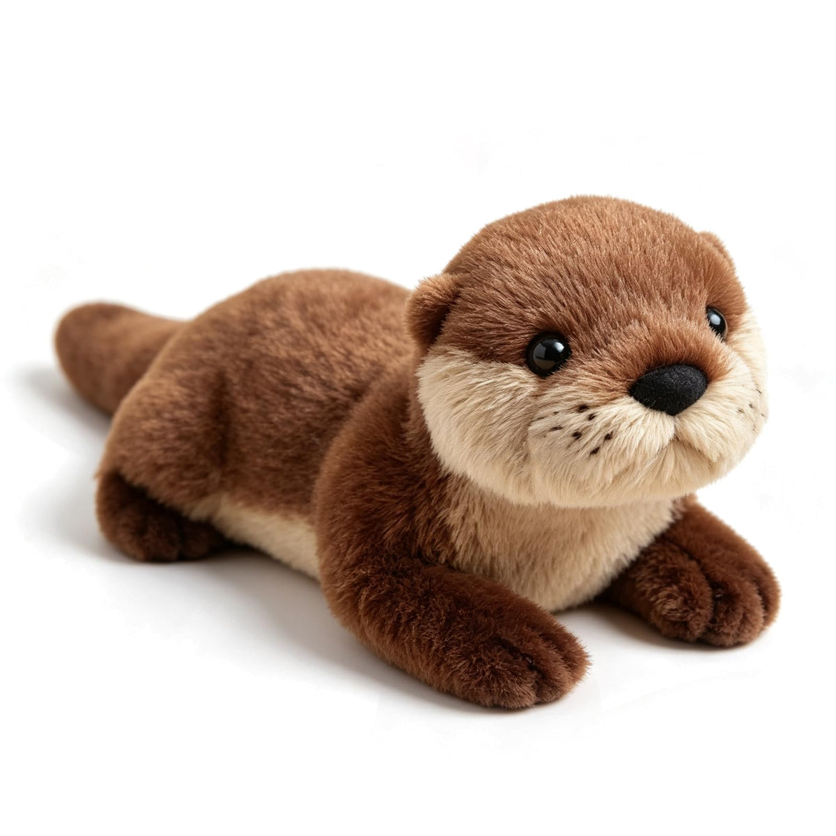 Lying Brown Otter Plush Throw Pillow – Cute Lying Pose, a Soft Cushion & Stylish Decor Stuffed Toy in One.