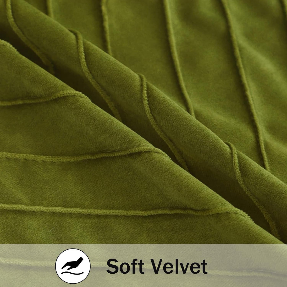 Velvet Throw Pillow Covers 18x18 Pack of 2 Gold Decor Olive Green