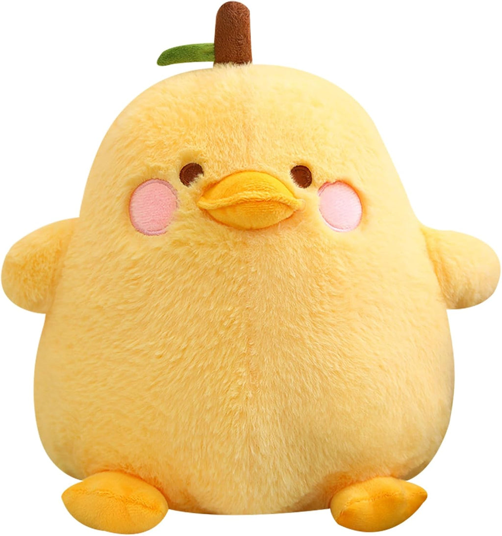 Cute Yellow Duck Pear Plush Pillow 8 Inch Kawaii Stuffed Animal Plush Soft Plushies Gifts (Yellow, Small)