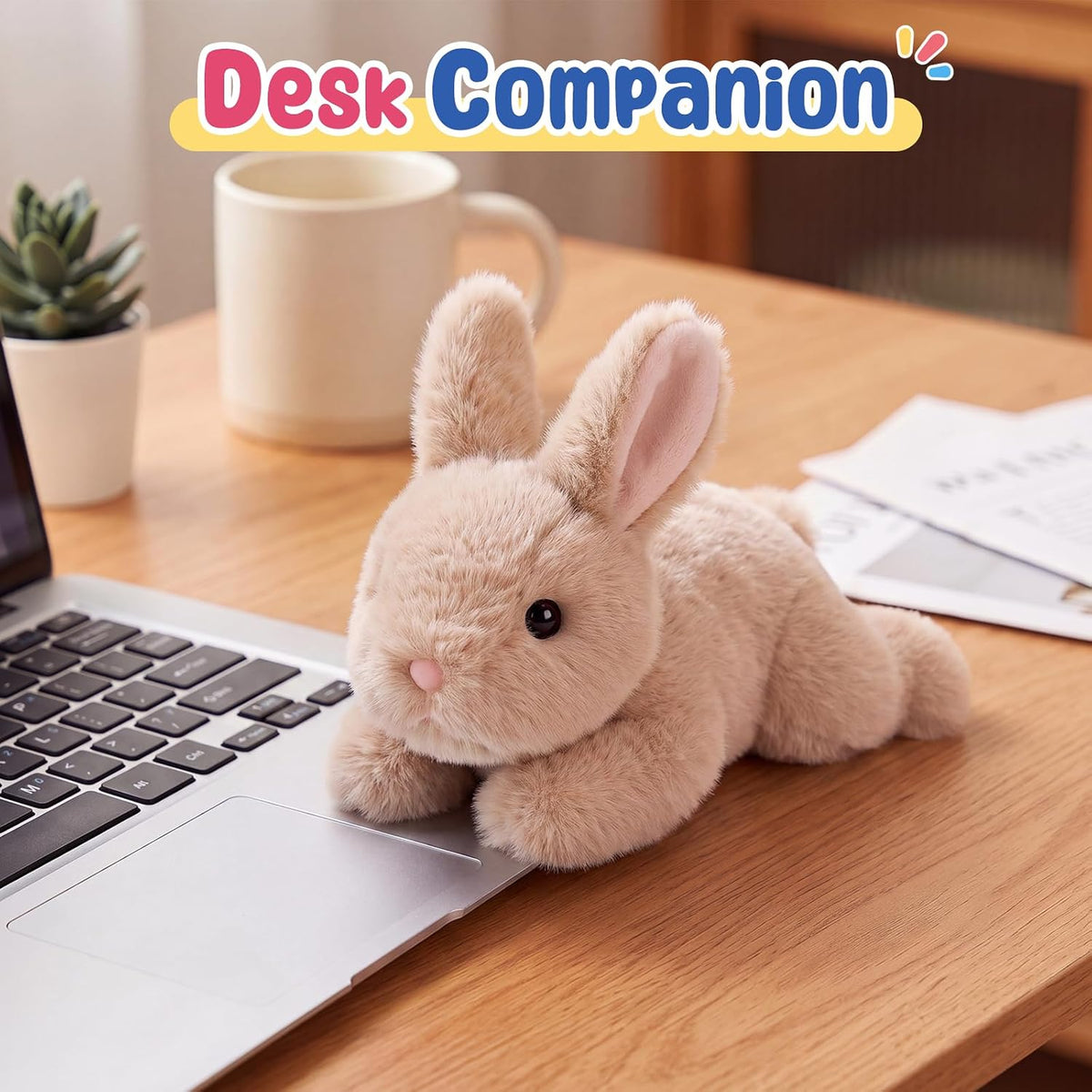 PEACH CAT Brown Bunny Stuffed Animal Cute Plushies Birthday Gifts for Kids
