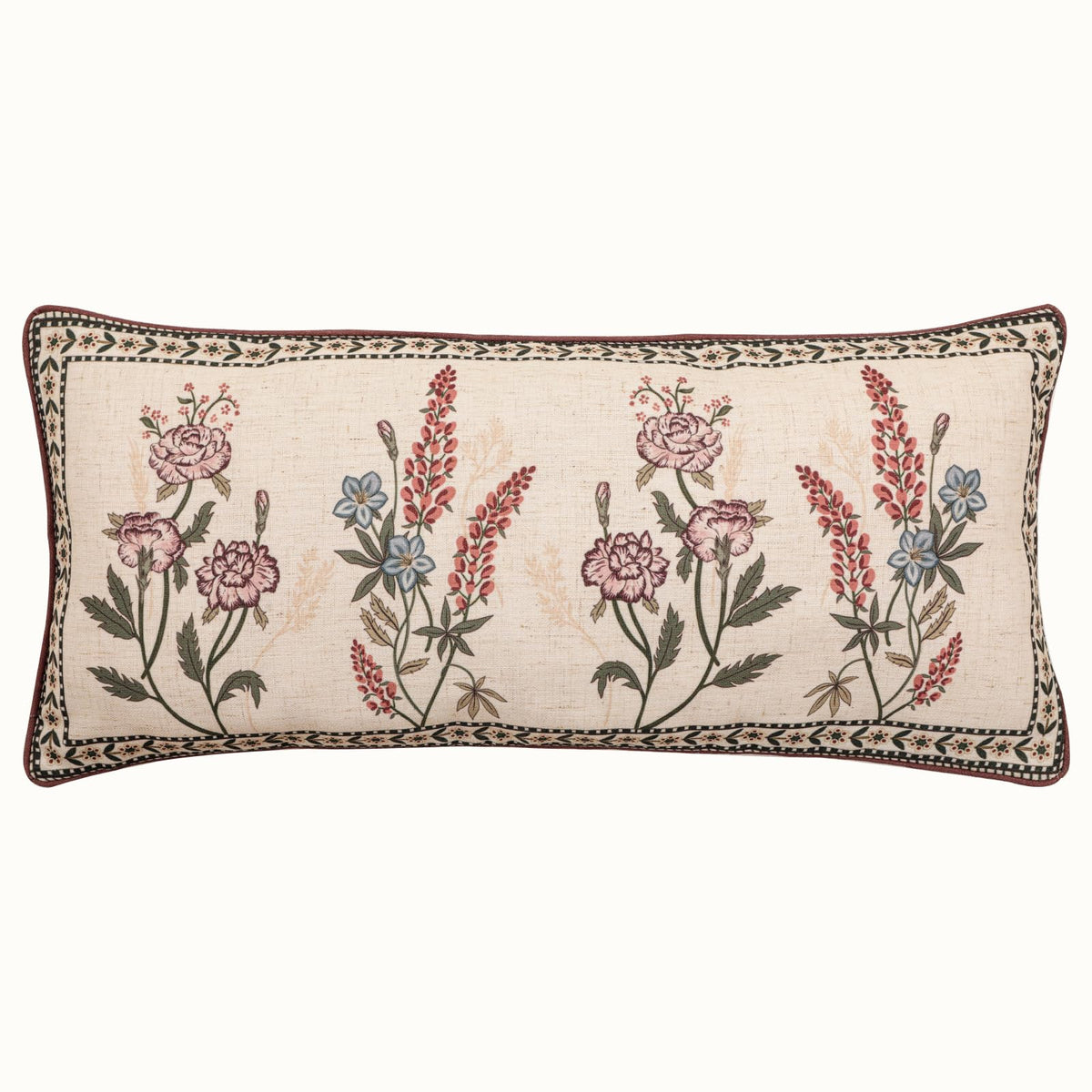 ISAENNE Vintage Elegant Linen Square Throw Pillow Cover,18"x18"-Albano A