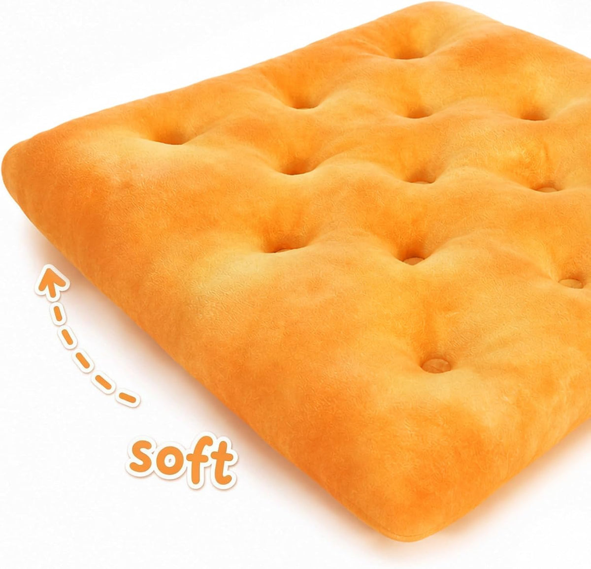 Cheese Cracker Plush Toy, 10 Inch Soft Funny Food Plushie Pillow, Cute Cuddly Sandwich Crackers Snack Decor Gift for Kids and Adults