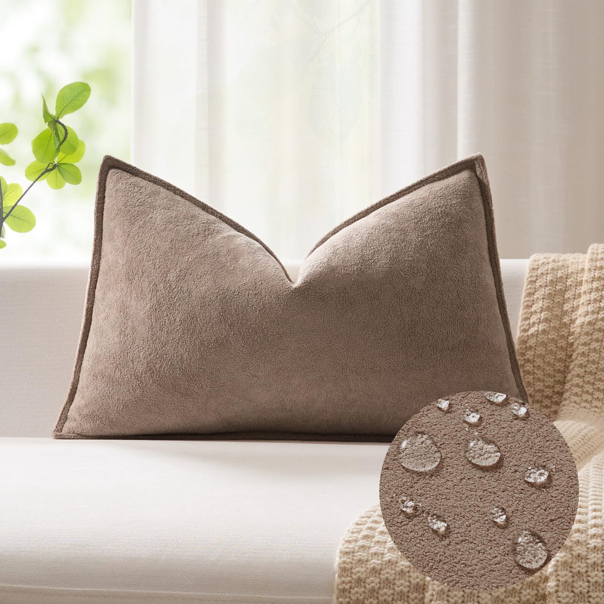 Kevin Textile Soft Waterproof Pillow Covers 20x20 Inch 2 Pack, Moss Green