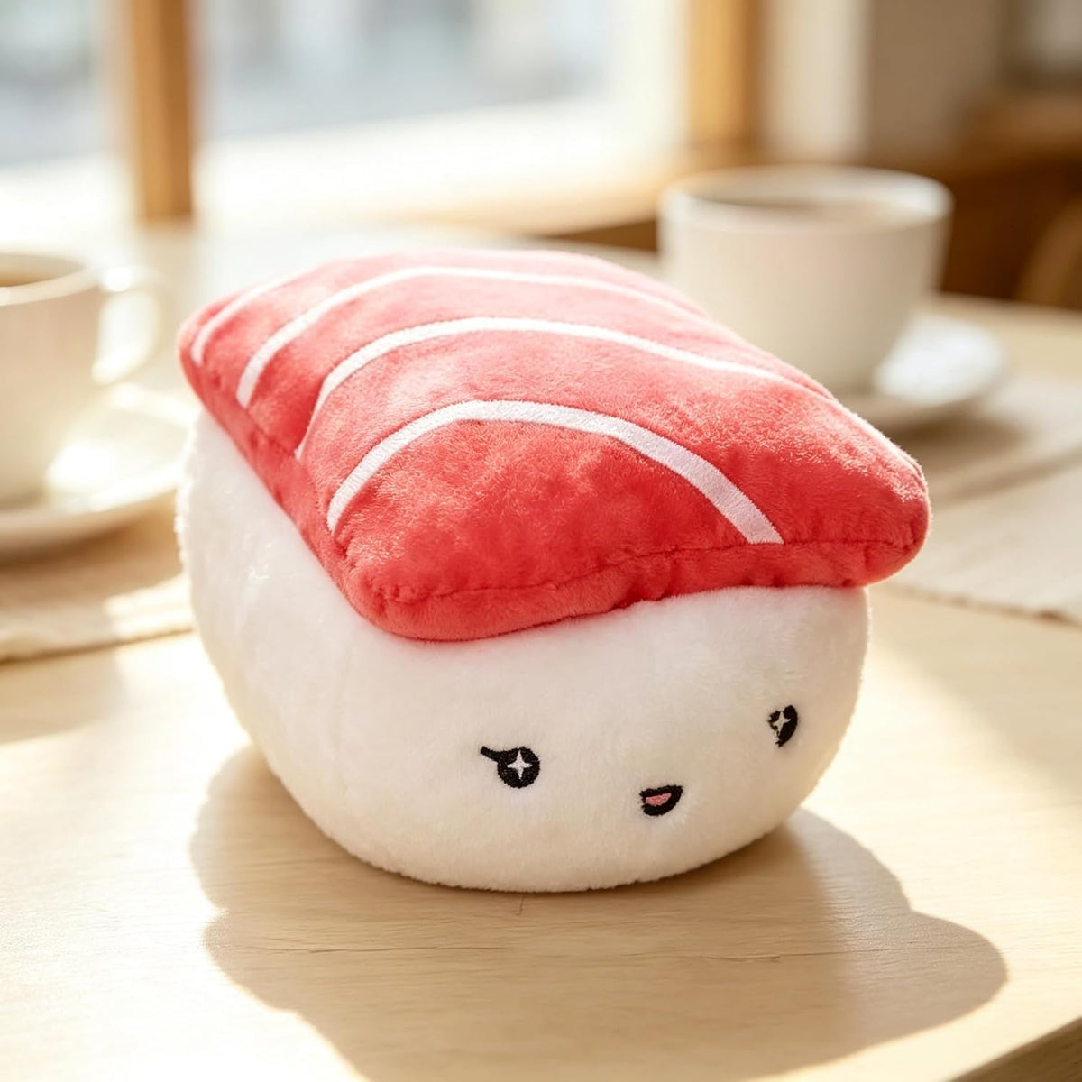 1 Piece Sushi Shaped Plush Throw Pillow Pink Chair Cushion Cute Pillows King Size Couch Pillow Funny Decorative Bed Pillows Fashion Seating Cushions with Bedroom Living Room Decoration (Dark Pink)