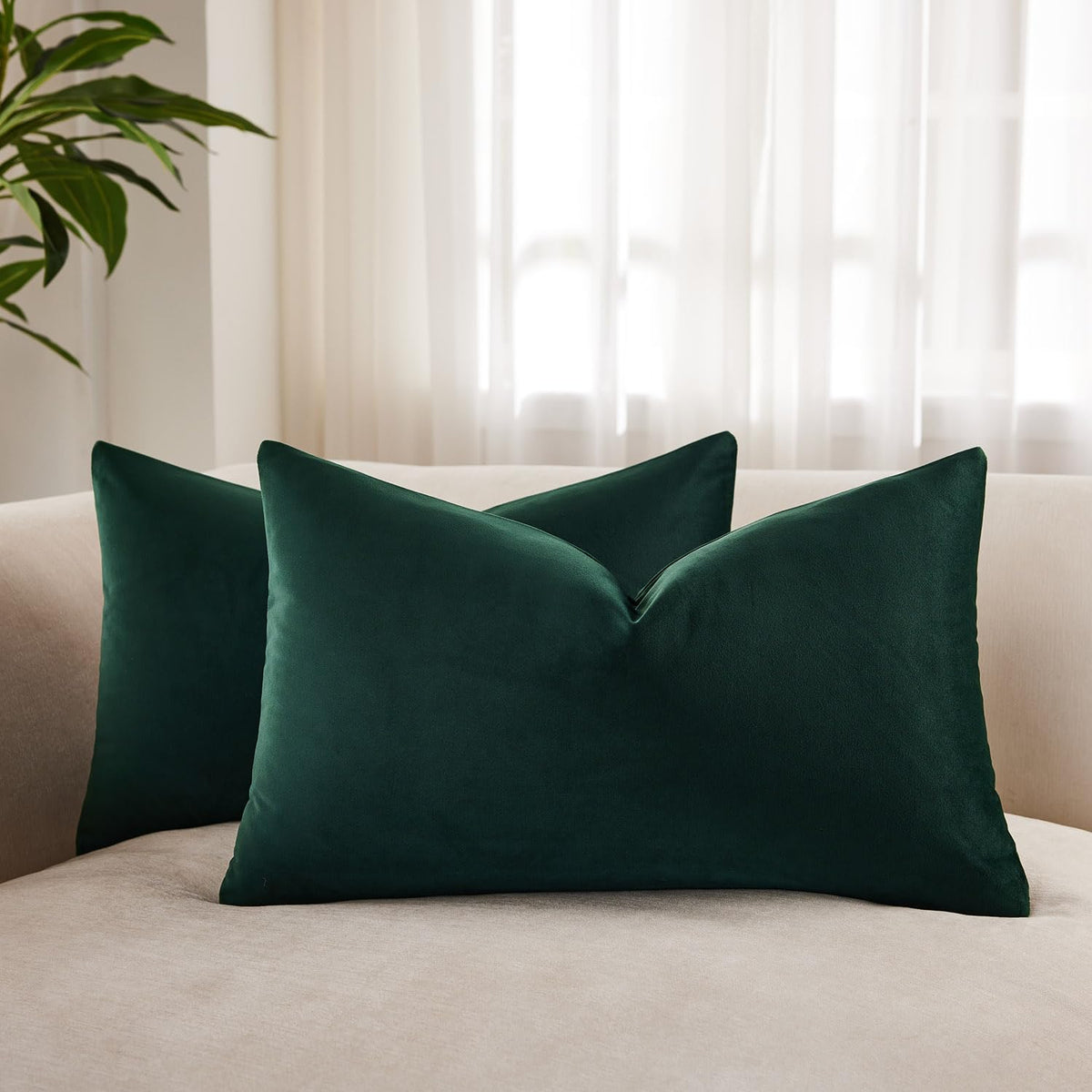 Velvet Throw Pillow Covers 18x18 for Couch Bed Sofa,Eggplant Purple
