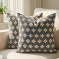 GEEORY Quatrefoil Taupe Throw Pillow Covers 2 Pack, 18x18 Farmhouse Decor