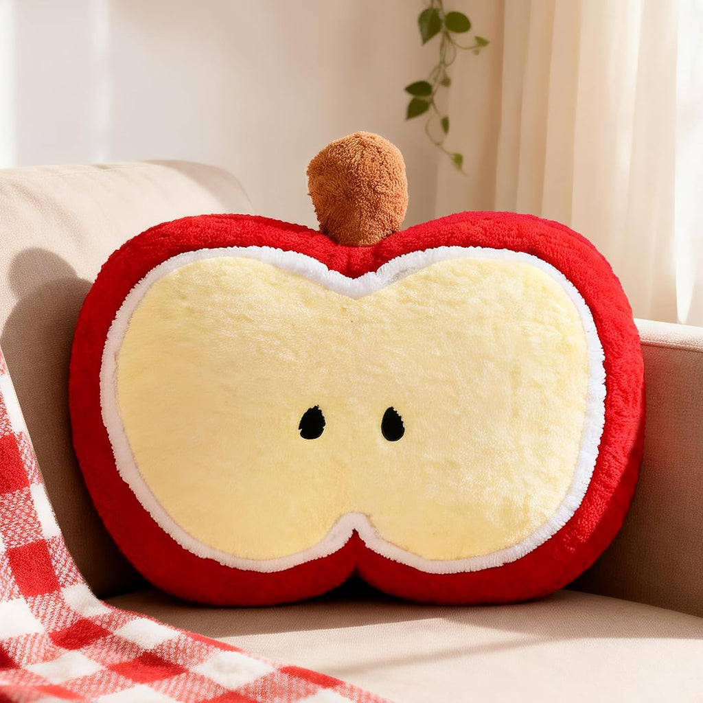 LANPU Cute Apple Slice Plush Pillow – Soft Stuffed Fruit Cushion for Couch