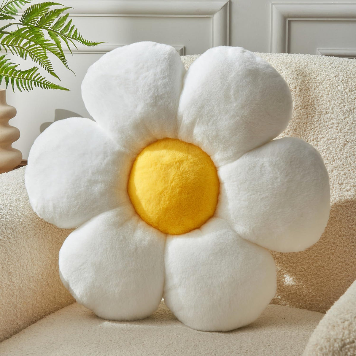 Flower Pillow,19.6In Daisy Pillow Blue Throw Pillows