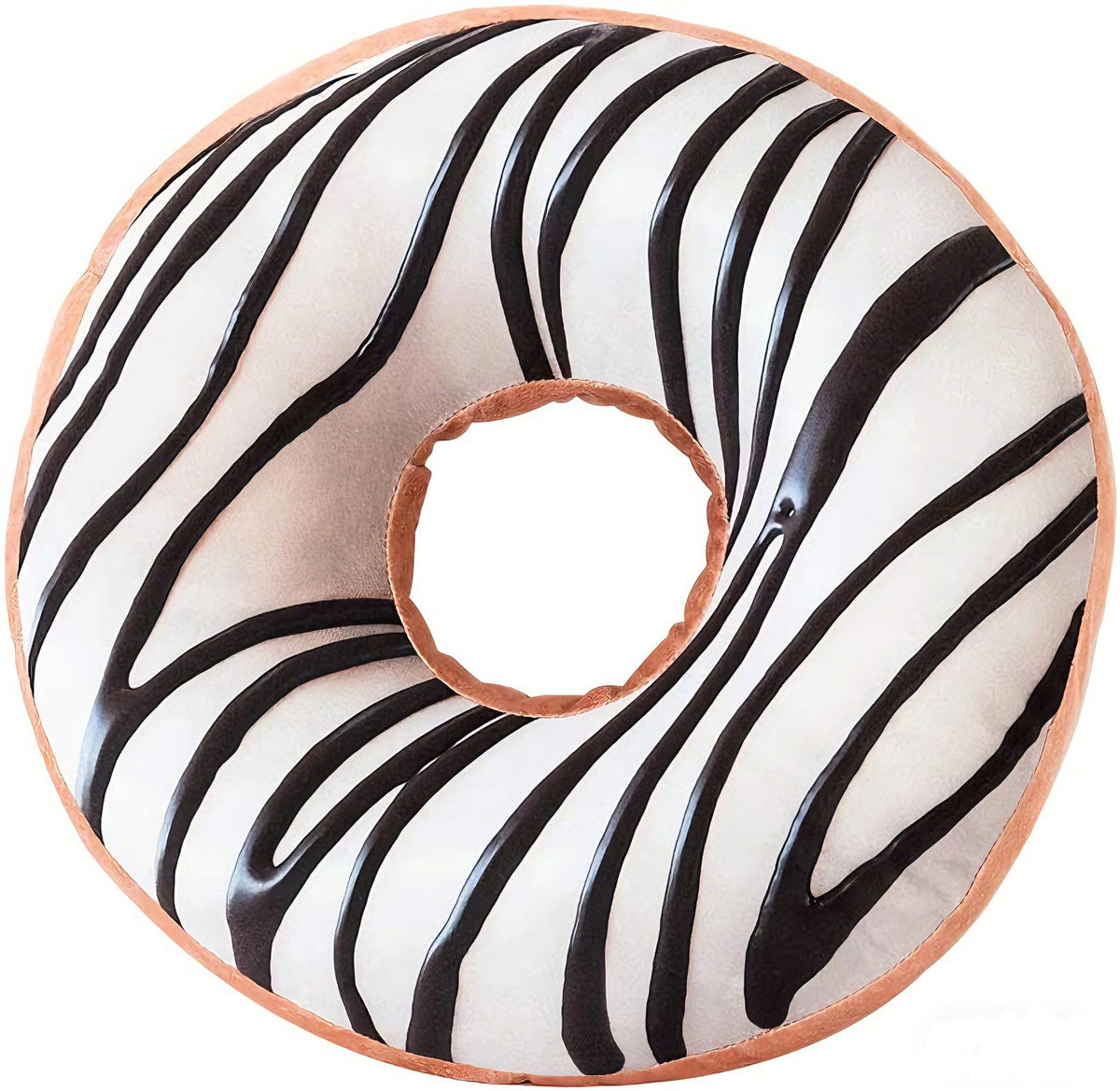 HYSEAS Round Throw Pillow 14 Inch Chocolate Donut, 3D Digital Print Decorative Comfortable Soft Plush Funny Food Shaped Pillow Light Weight Seat Pad Cushion for Couch, Chair, Floor, Sofa