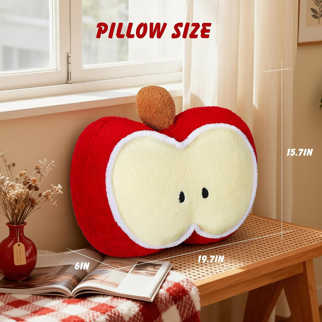 LANPU Cute Apple Slice Plush Pillow – Soft Stuffed Fruit Cushion for Couch