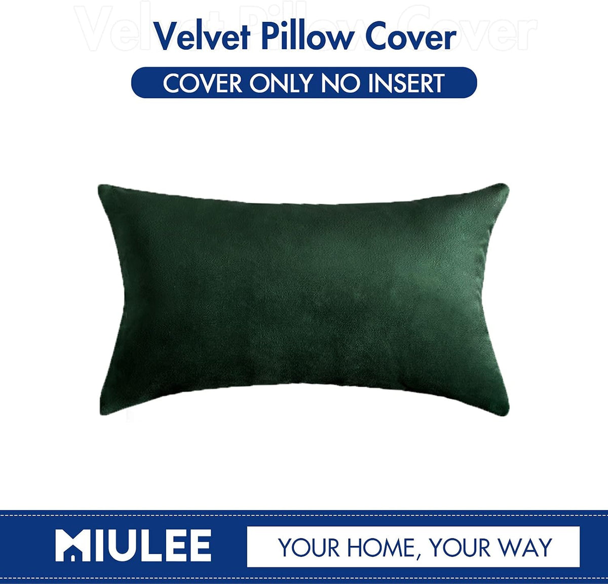 MIULEE 12x20 Inch Lumbar Velvet Christmas Throw Pillow Cover Army Green