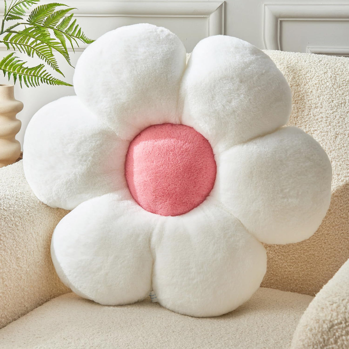 Flower Pillow,19.6In Daisy Pillow Blue Throw Pillows