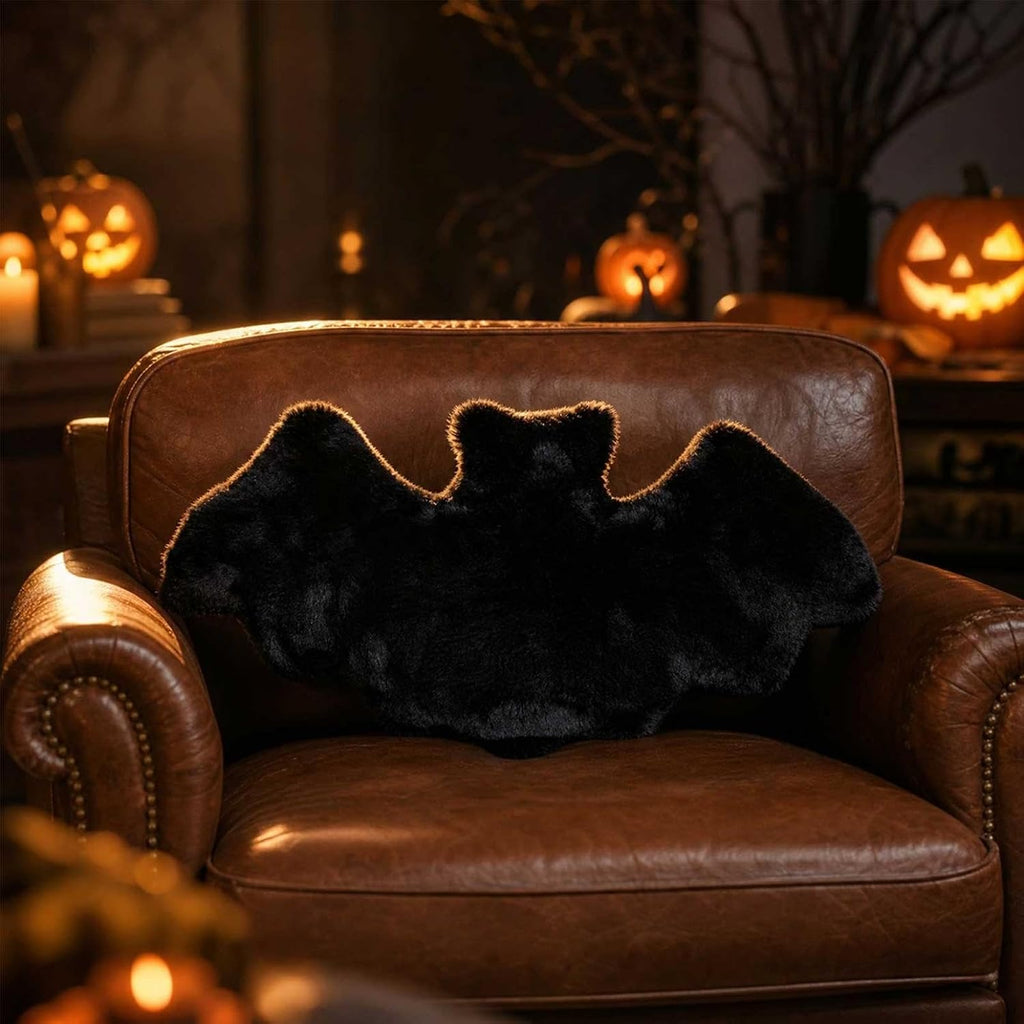 17.7x9'' Halloween Bat Shaped Throw Pillow, Gothic Throw Pillows