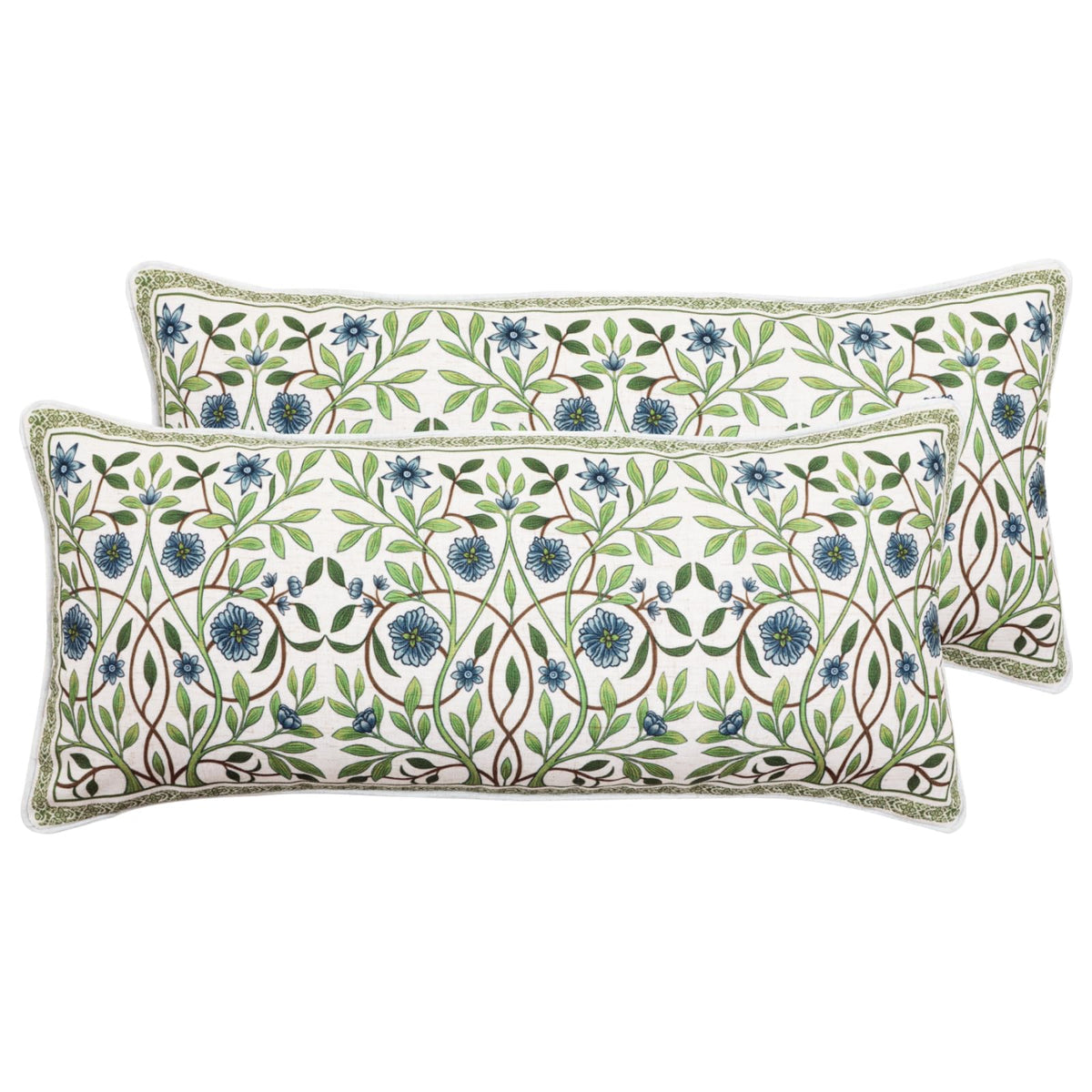 ISAENNE Vintage Elegant Linen Square Throw Pillow Cover,18"x18"-Albano A