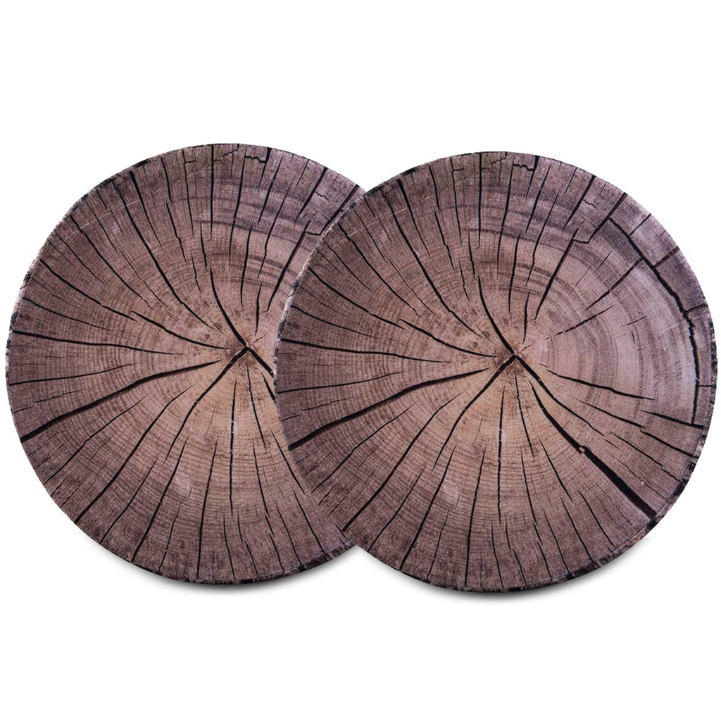 HYSEAS Decorative Round Throw Pillow, 3D Digital Print Comfortable Funny Cute Wood Log Pillow Circle Seating Floor Cushion for Home, Couch, Sofa, Bedroom, Stump, 14 x 2.75 Inch, 1 Pack