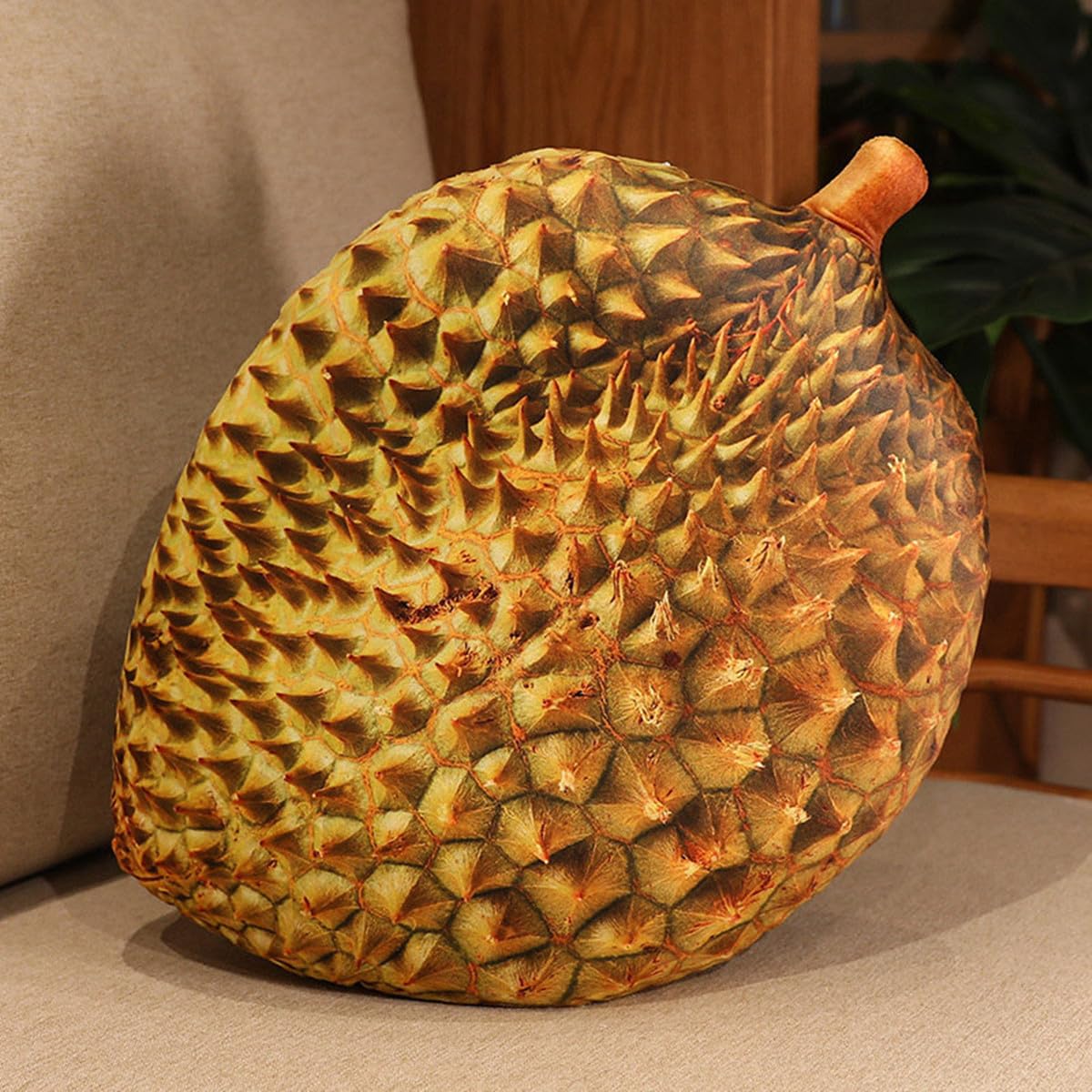 WAIUYIA Simulation Fruit Throw Pillow Kawaii Stuffed Fruit Plush Throw Pillow Decorative Cute Soft Fruit Plush Pillows Cushions for Bed Couch Chair Sofa Home Decor (Jackfruit)