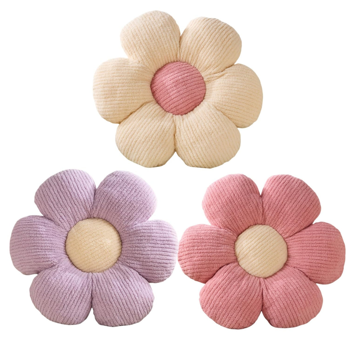Flower Pillow,15.75" Daisy Pillow Purple Decorative Pillows