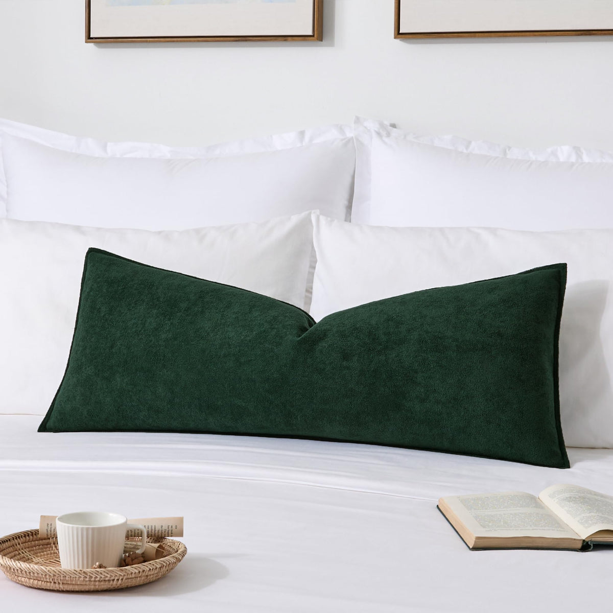 Kevin Textile Soft Waterproof Pillow Covers 20x20 Inch 2 Pack, Moss Green