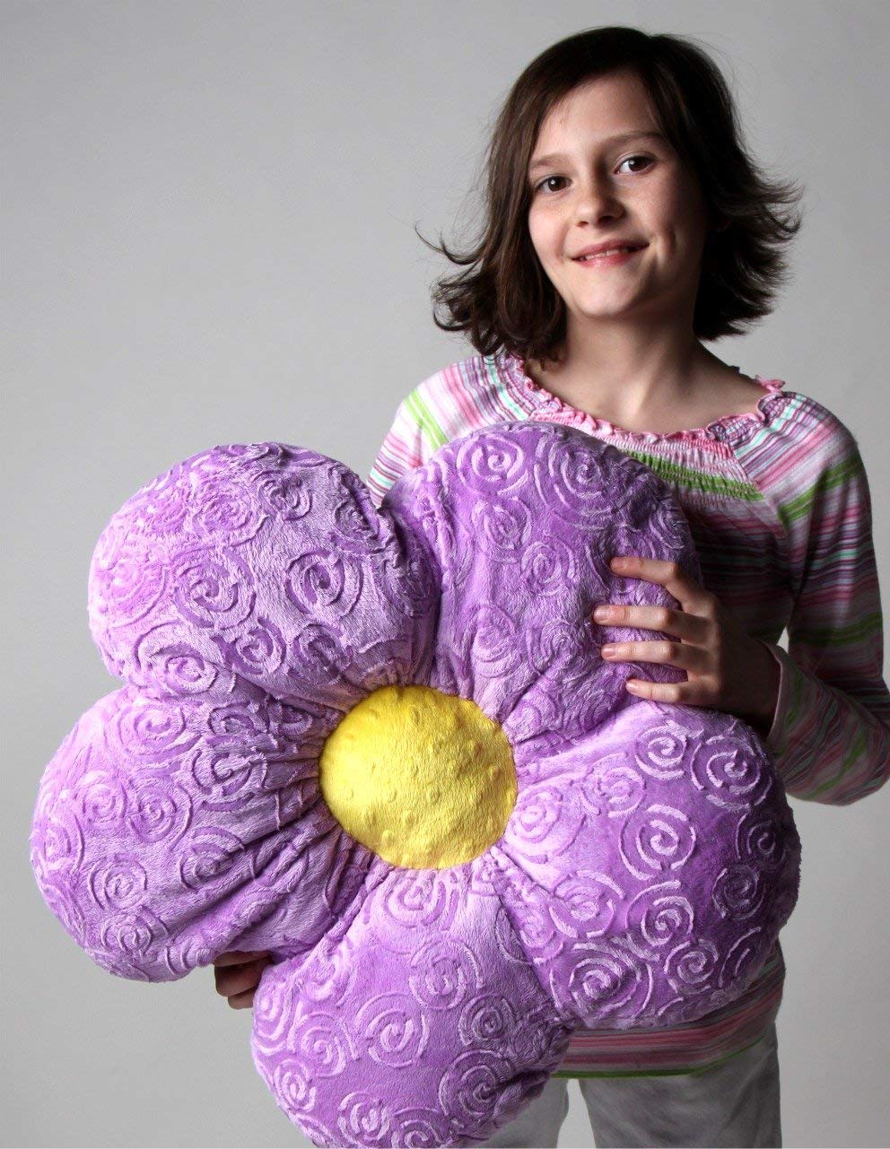 Snuggle Stuffs 13" Minky Flower White Daisy Throw Pillow