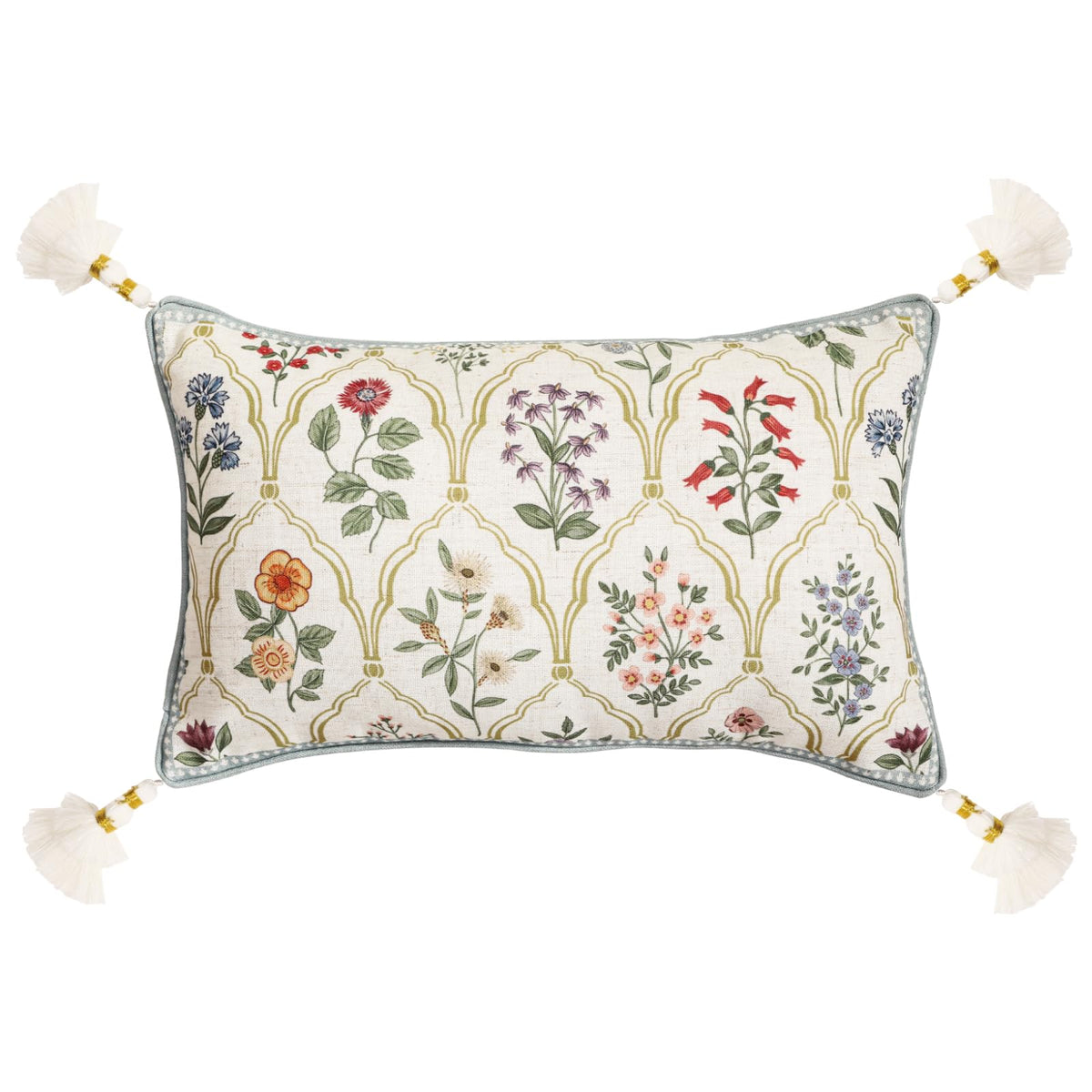 ISAENNE Vintage Elegant Linen Square Throw Pillow Cover,18"x18"-Albano A