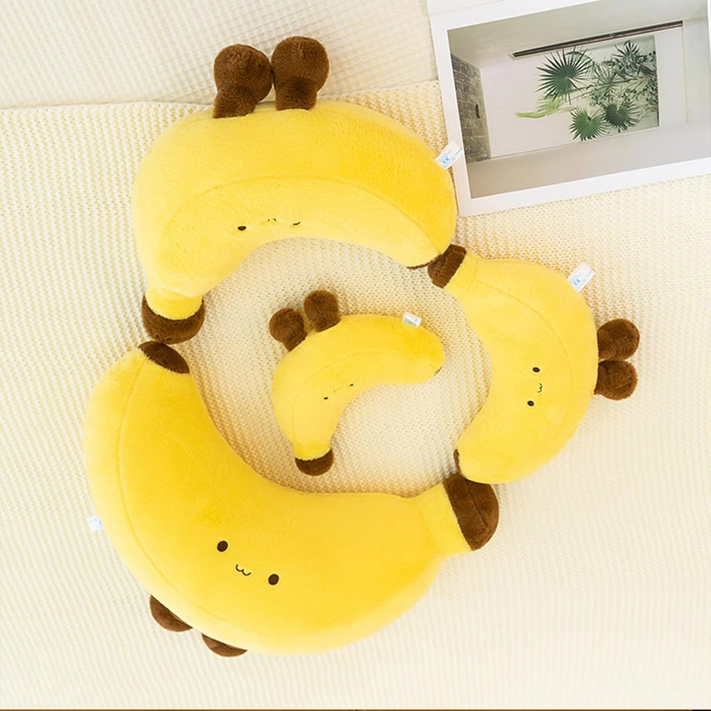 Banana Pillow,Soft Banana Shaped Decorative Throw Pillows with Foot,Cute Yellow Fruit Pillow for Bed,Chair,Sofa,Desk (Yellow-18inch)