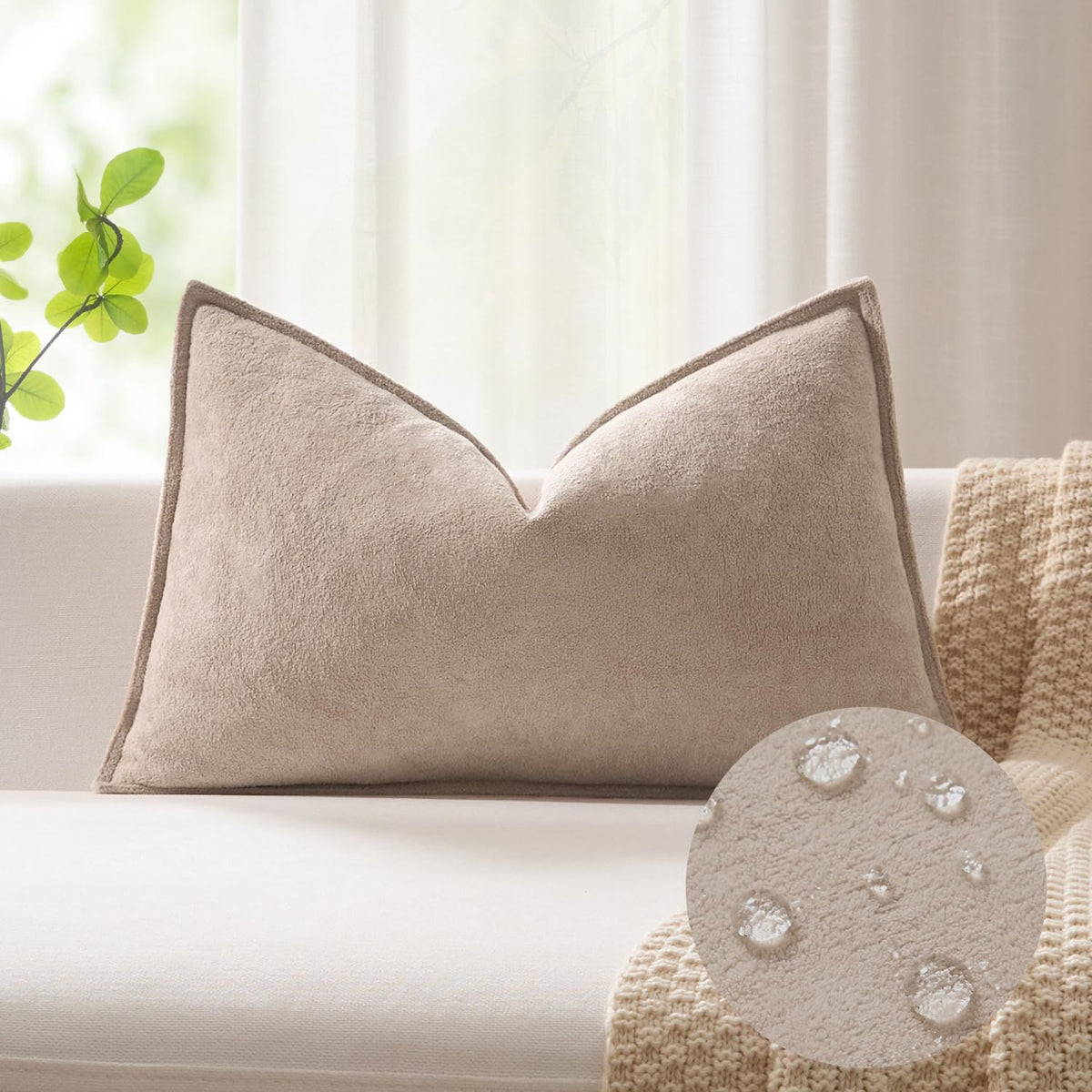 Kevin Textile Soft Waterproof Pillow Covers 20x20 Inch 2 Pack, Moss Green